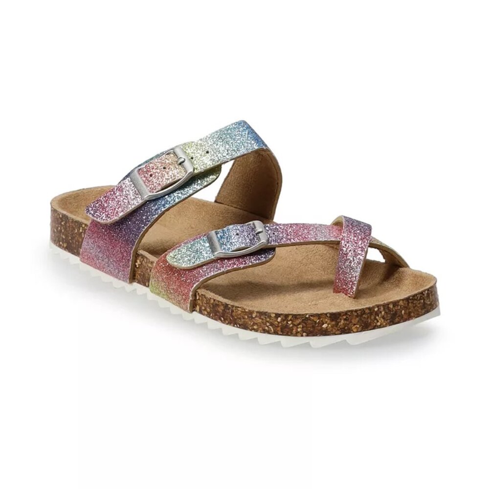 Big Girl's SO Elisha Sandals - Rainbow - 4 - NWT